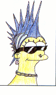 Marge Simpson with cool sharp hair