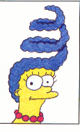 Marge Simpson with curly hair
