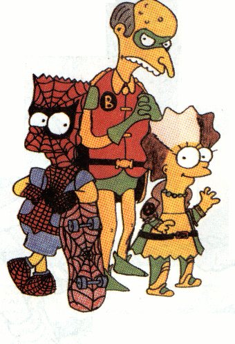 SpiderBart, Roburns and MegaLisa, Simpsons as superheroes!